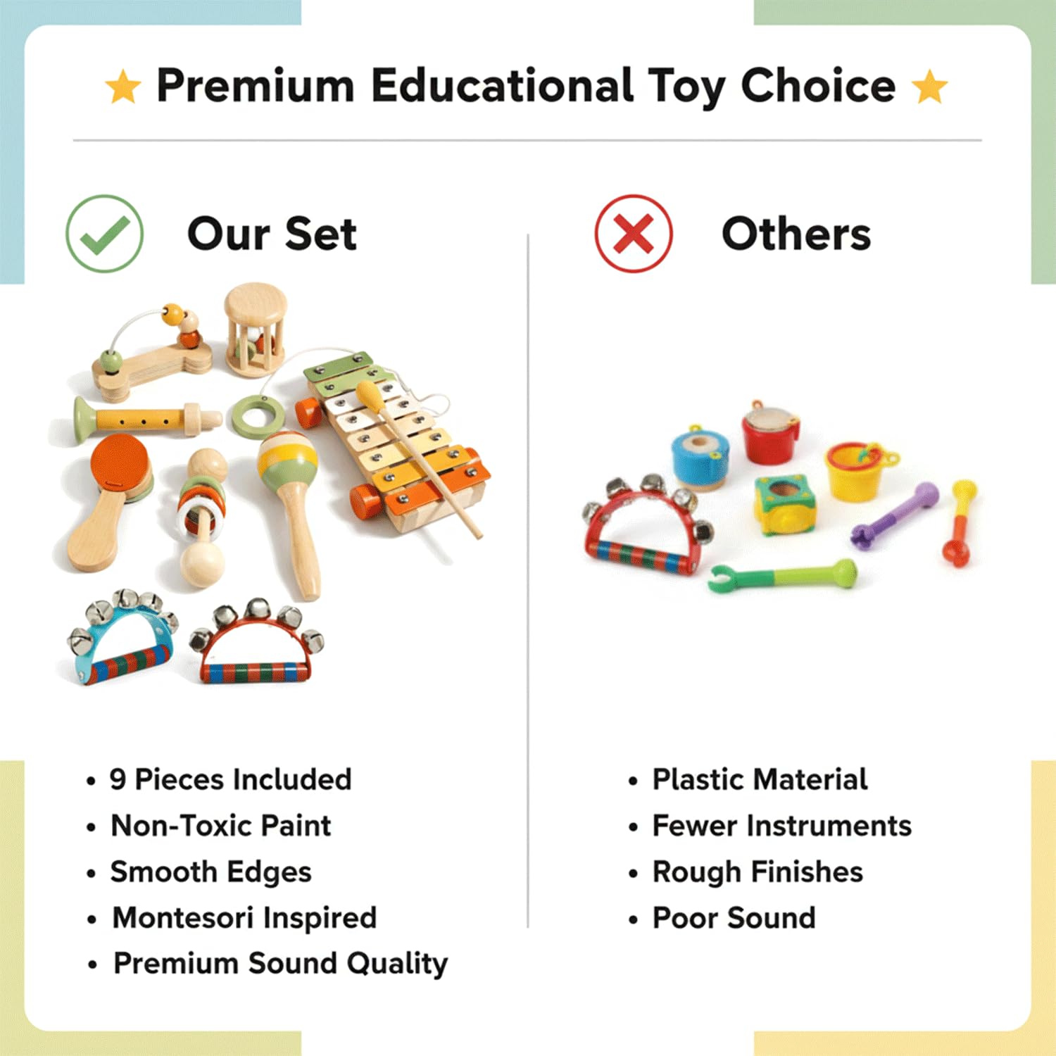 ALBIOON Kids Musical Instruments 10 Pcs - Image 3