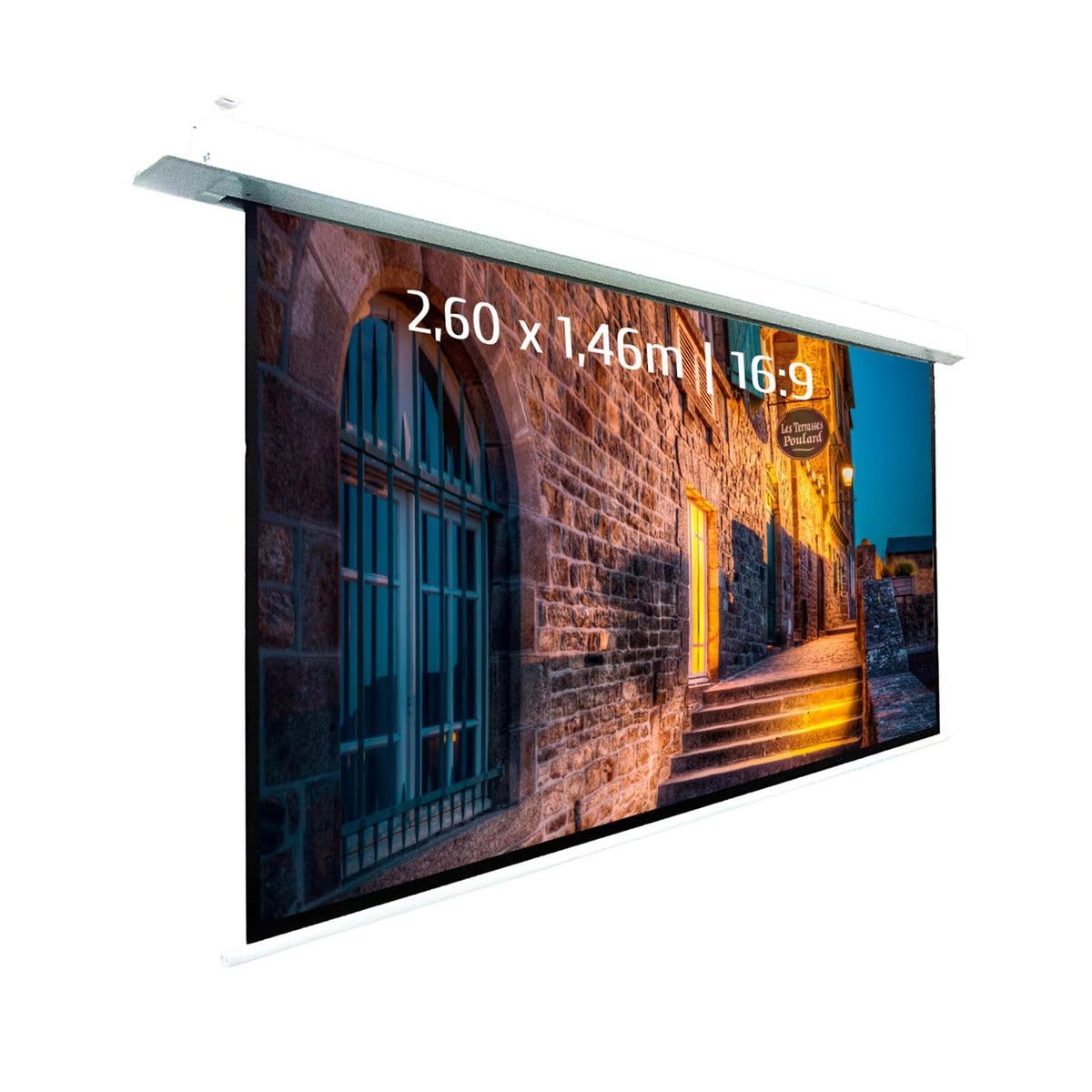 Ecran de Projection motorisé encastrable 2,60x1,46m 16:9 Wi-FI