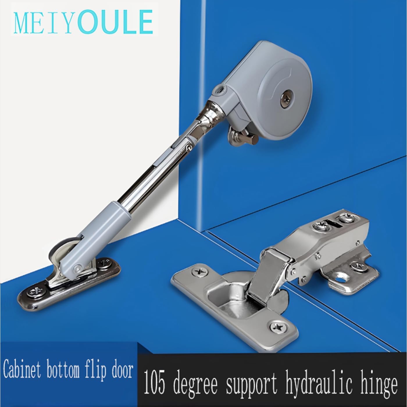 Front Desk Soft Open Cabinet Hinge Pull-Down, 105 ° Pull-Down Support Hinge, Slowly Placed and Unfolded downwards, MEIYOULE Specially Designed for Opening lid Doors downwards (2-Piece Set)