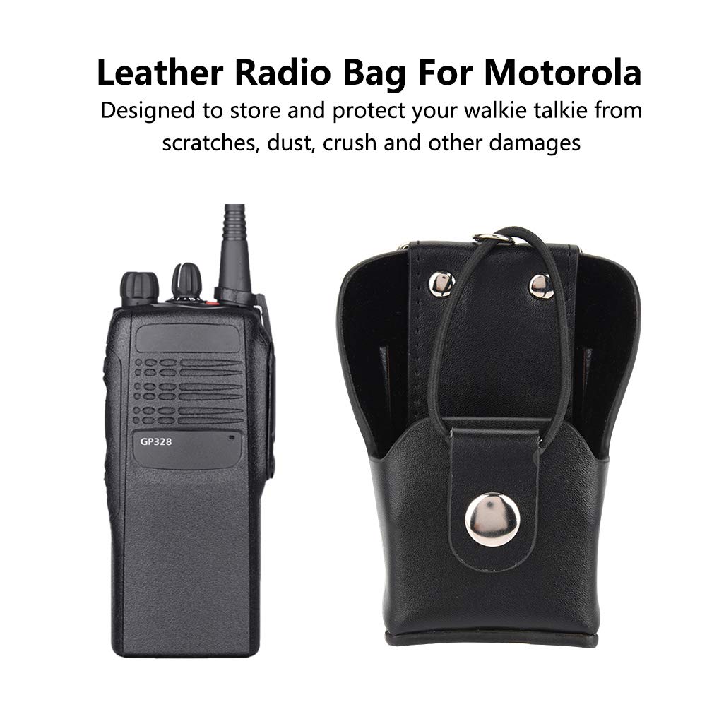 Custodia per Sacchetti Radio in Pelle per Gp328plus Gp338plug Gp344 GP388 con Schiena e Cordino pechera para radio radio holder chest Fodral