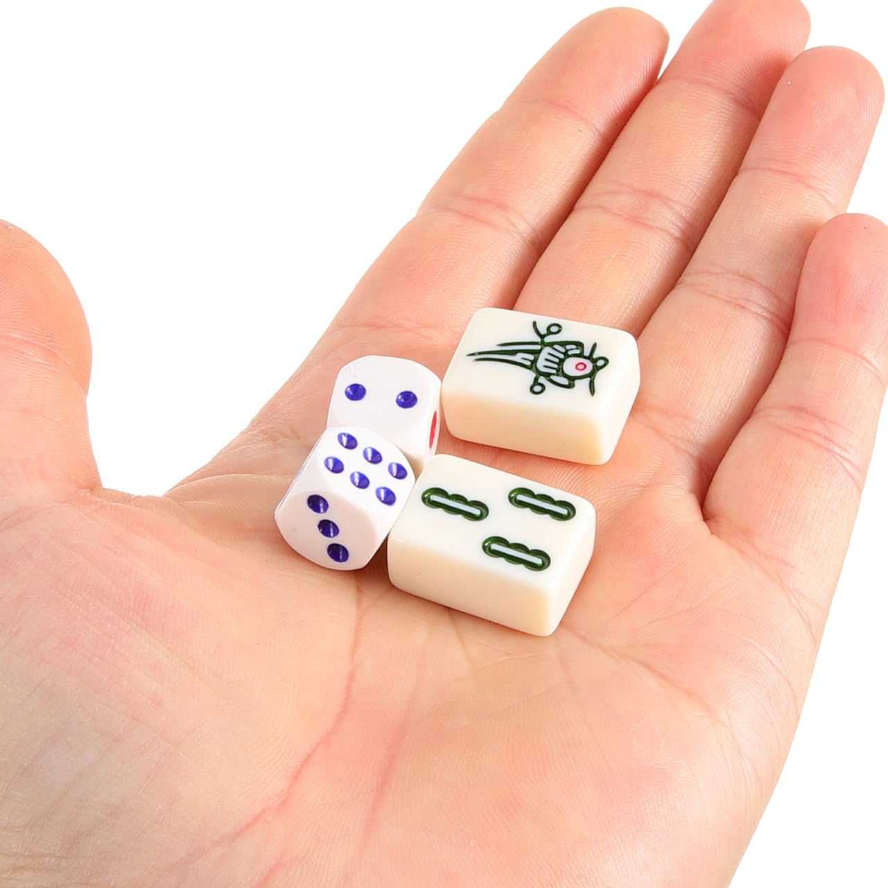 UPKOCH Kleiner Mahjong Satz Tragbares Kleiner Mahjong Reisespiel mit Aufbewahrungsbox für Familie Camping und Freizeit
