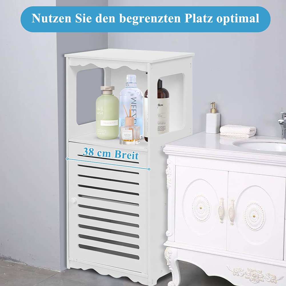 Armadietto Da Bagno Con Ante - Piccolo Mobile Per Spazi Angolari Bianco