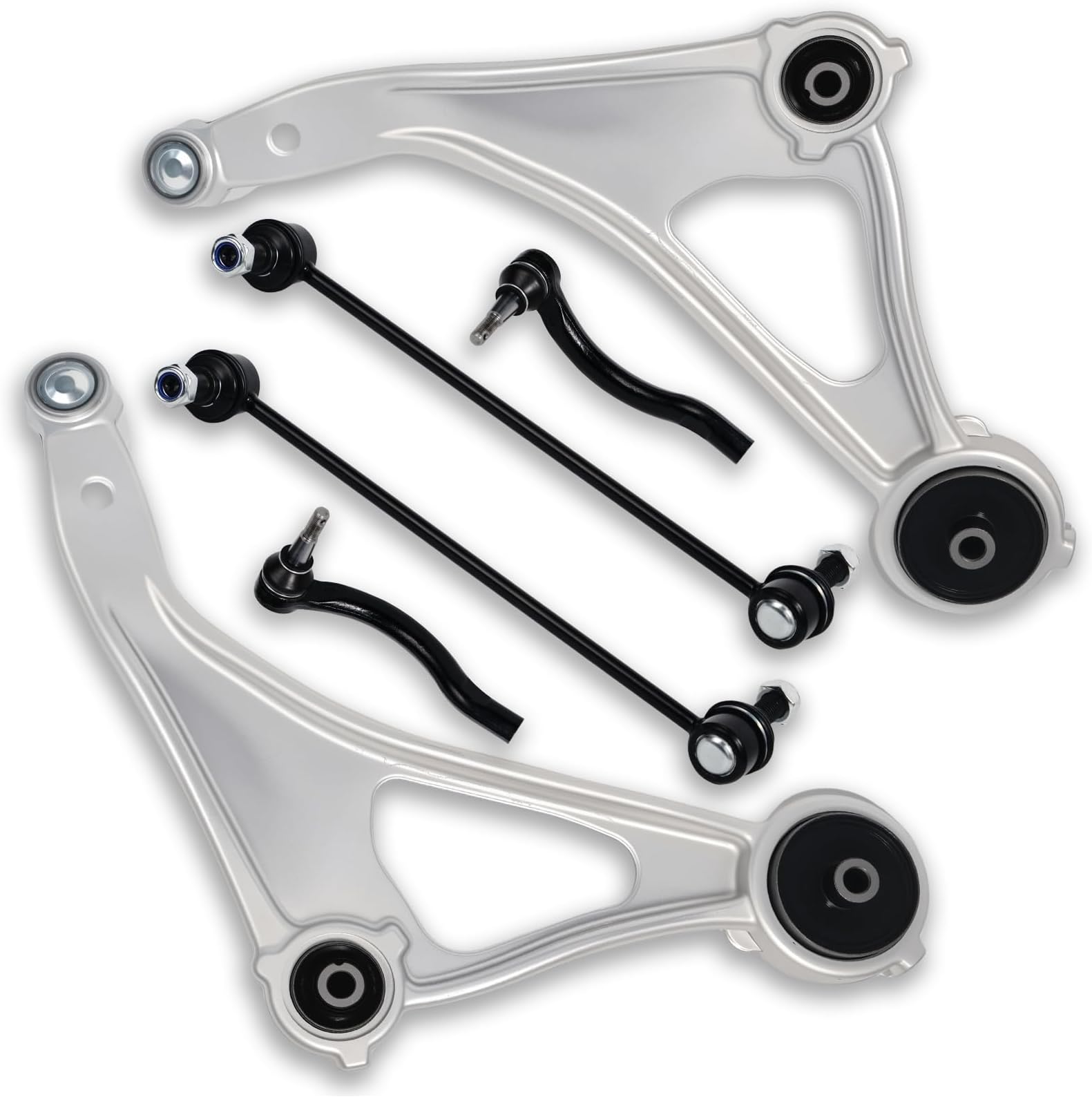 6Pc Front Lower Control Arm Stabilizer Bar End Link Tie Rod Fit for Nissan 2015 2016 2017 2018 Altima, 2016-2019 2020 2021 2022 2023 Maxima, K622838 K622839 K750094 K750095 ES801196 ES801197