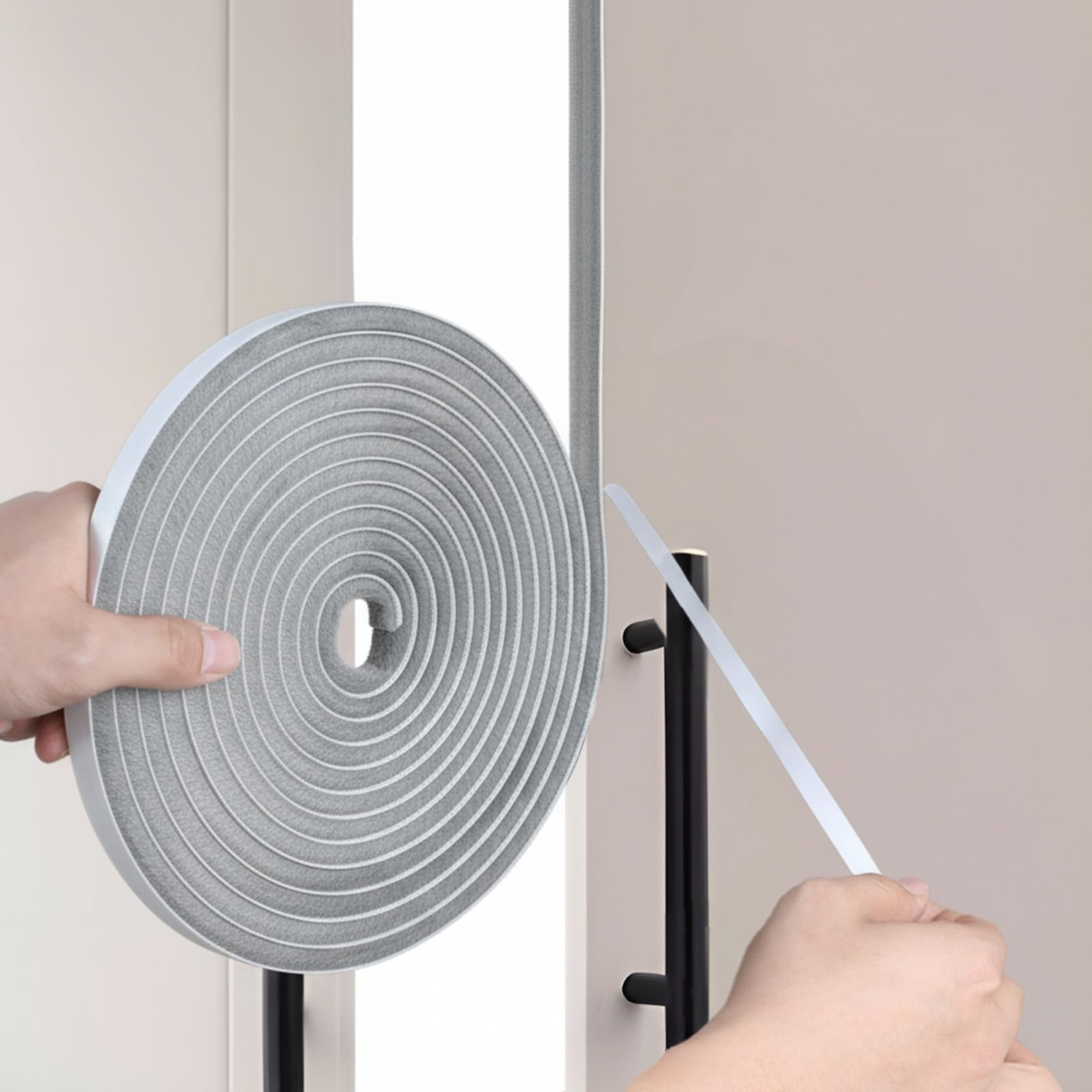 33 Ft Self-Adhesive Window Insulation for Winter, 0.35x0.2 Gray Weather Stripping Door Seal Sliding Door Seal Felt Weather Stripping, Pile Self Adhesive Window Weather-Stripping for Draft Stopper