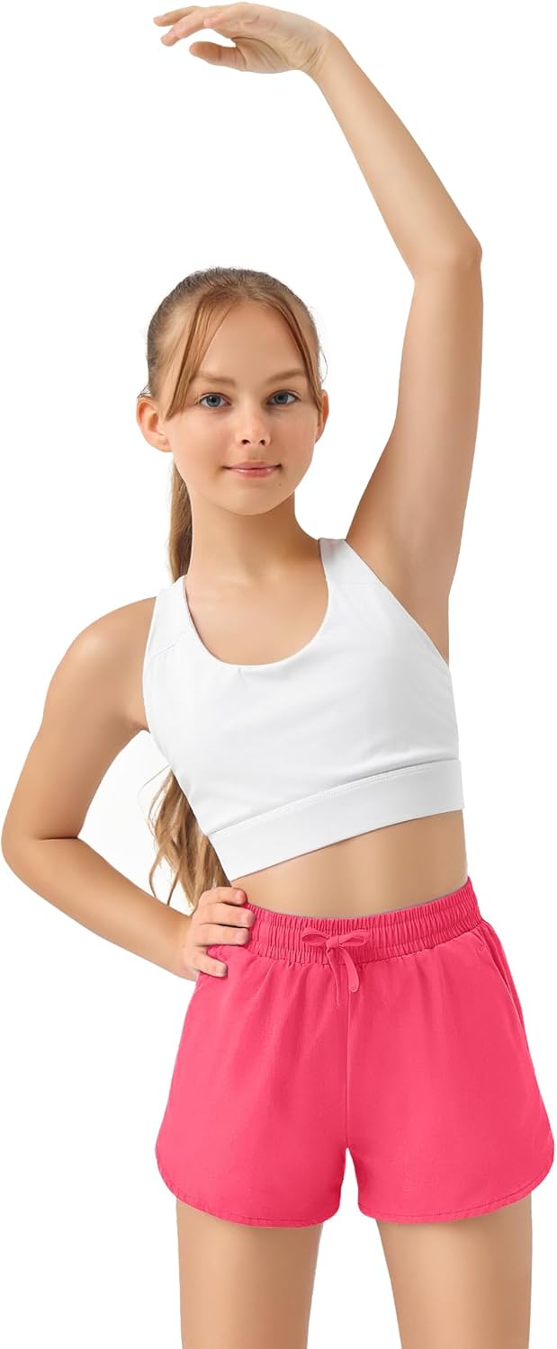 JOCMIC Girls Athletic Shorts with Liner 2 in 1 High Waist Running Short for Basketball Volleyball Tennis - Image 3