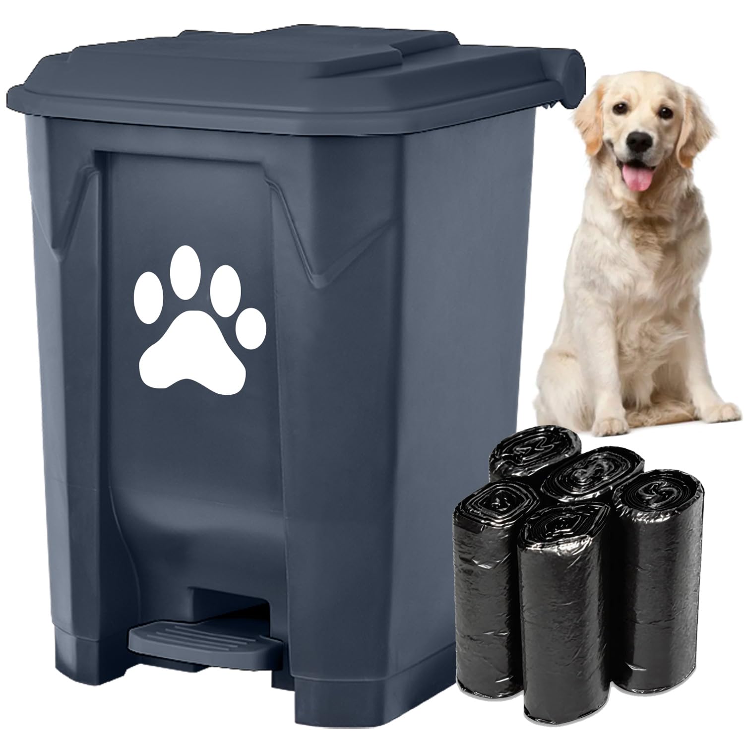 tebiete Dog Poop Trash Can Outdoors Pet Waste Station