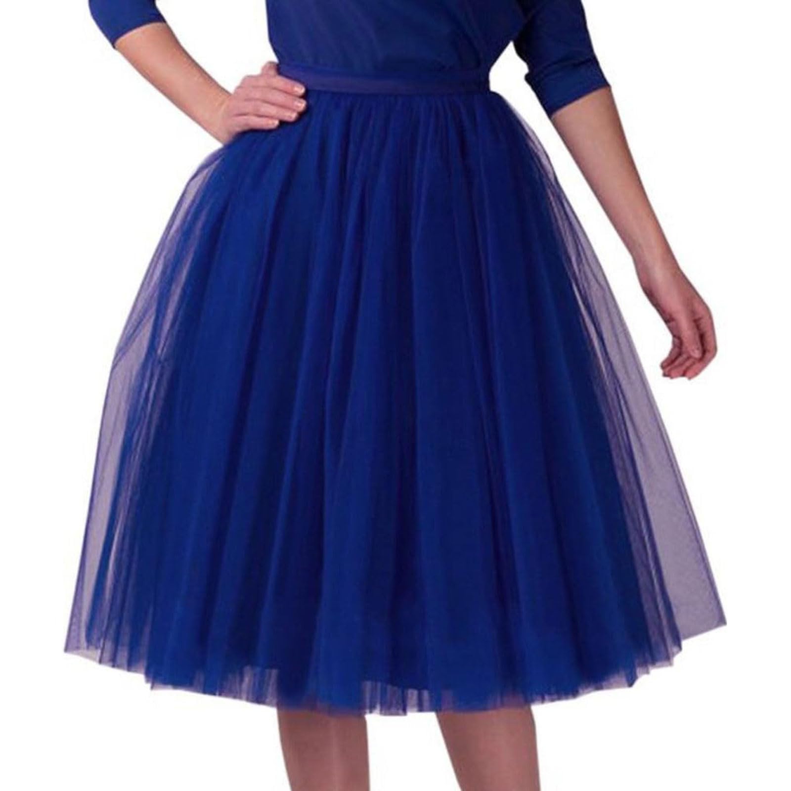 Tutu-Rock Puffy Tutu-Röcke für Damen, 5-lagiger Tüll-Ballett-Tanzrock mit gefüttertem knielangen Petticoat, geeignet für Anziehpartys Tüll-Petticoat