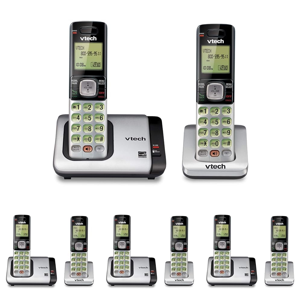 VTech CS6719-2 2-Handset Cordless Phone with Caller ID/Call Waiting,Handset Intercom &amp; Backlit Display/Keypad,Silver,(Pack of 4)