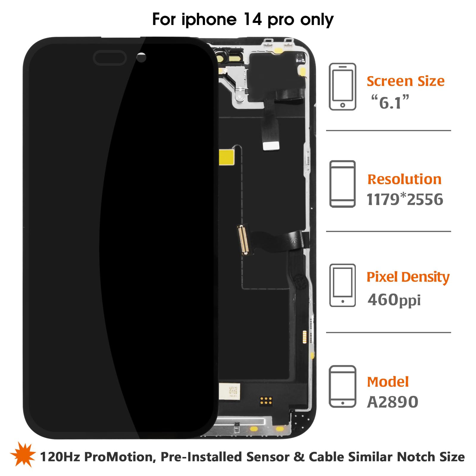 Olivechard TFT for iPhone 14 Pro LCD [120Hz Promotion+Sensor Cable
