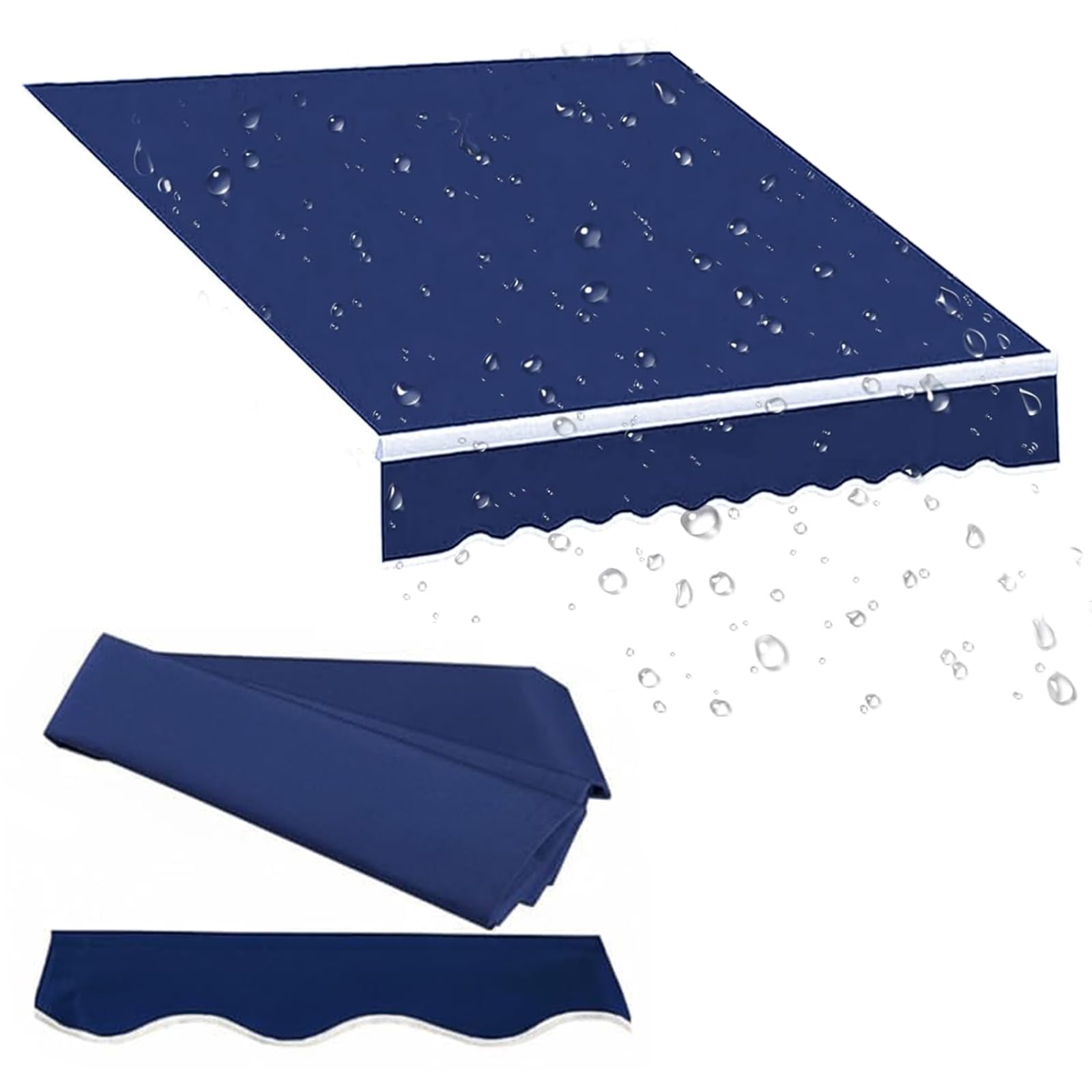 Auvent rétractable de rechange en polyester imperméable pour protéger le mobilier de jardin