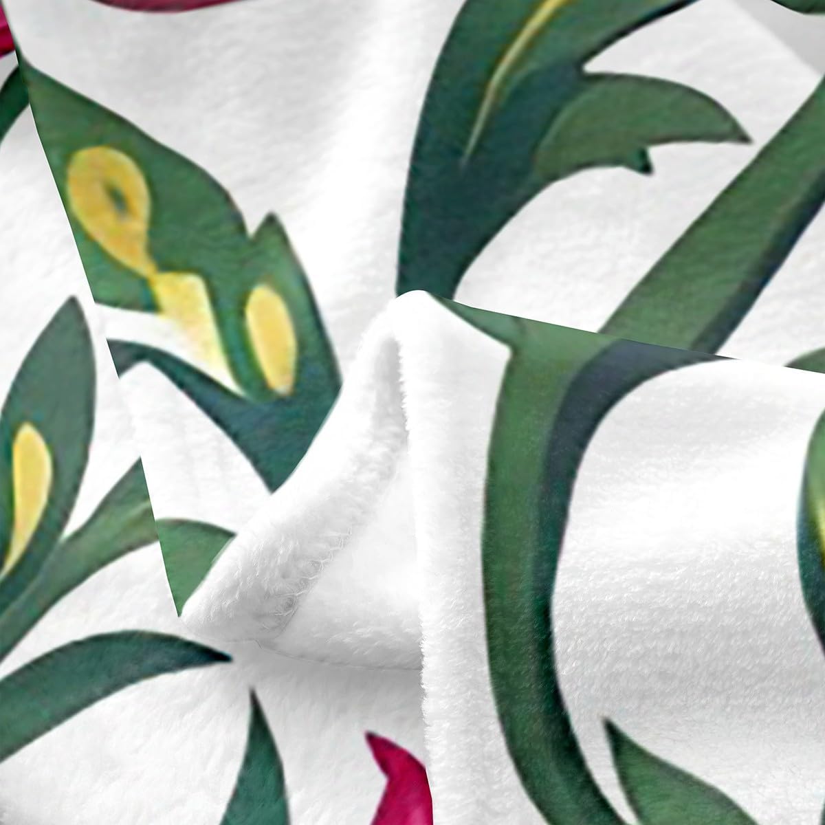 Feelyou Flower Damask,Bed Blanket Set,Vintage Floral Botanical Damask Plush Throw Blanket, Queen 90"x90",Women Men Bedroom Room Decor,Antique Victorian Baroque Flannel Fleece Blanket,Damask