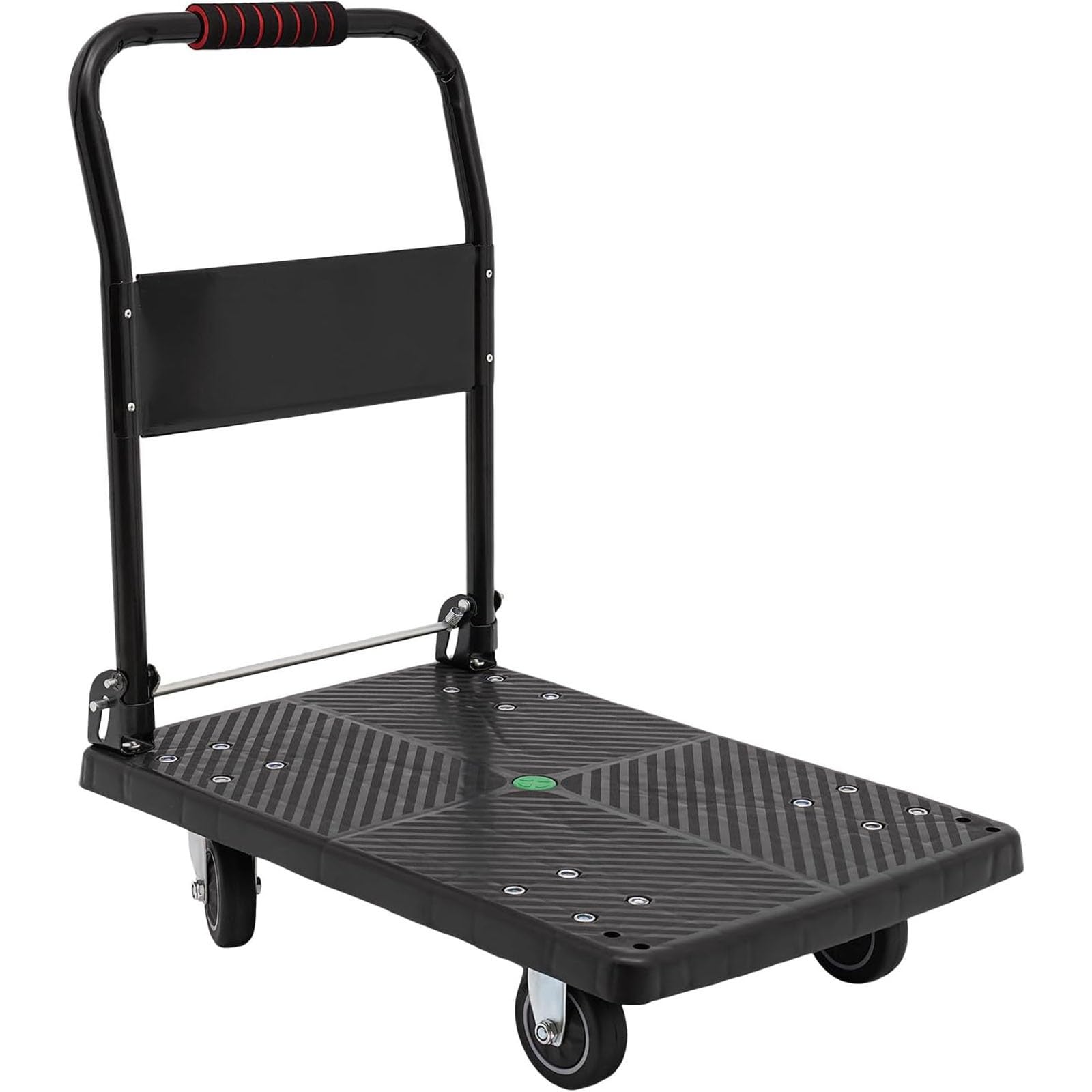 Carrello da Trasporto Carrello con Piattaforma Carrello Piano Pieghevole con Una Mano con Ruote Silenziose Portata 150 kg Ausilio for Il Trasporto con Ruote E Funzione Antiscivolo Pieghevole