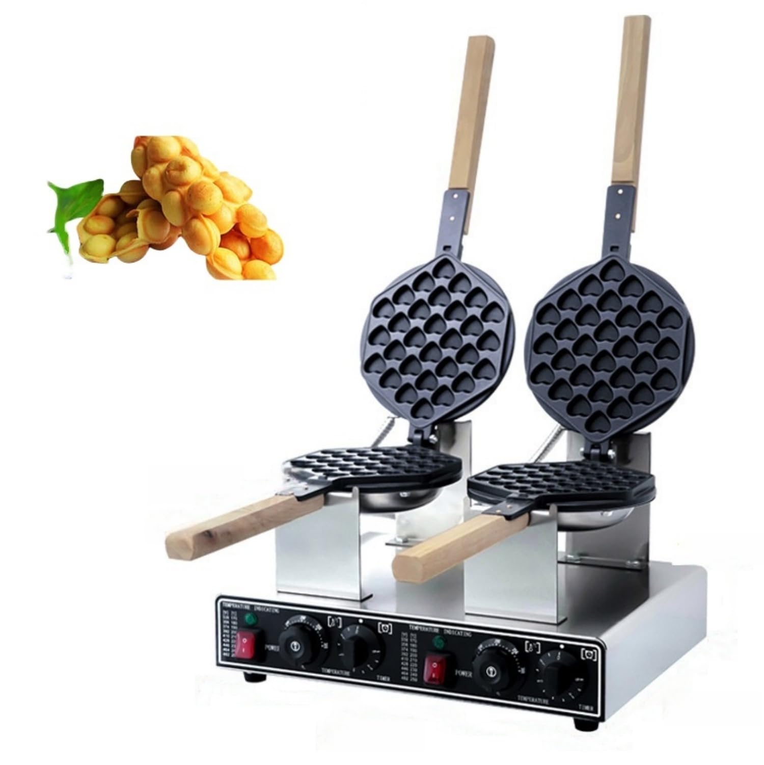 Amazon | Acnivko業務用バブルワッフルメーカー 2列 両面焼き