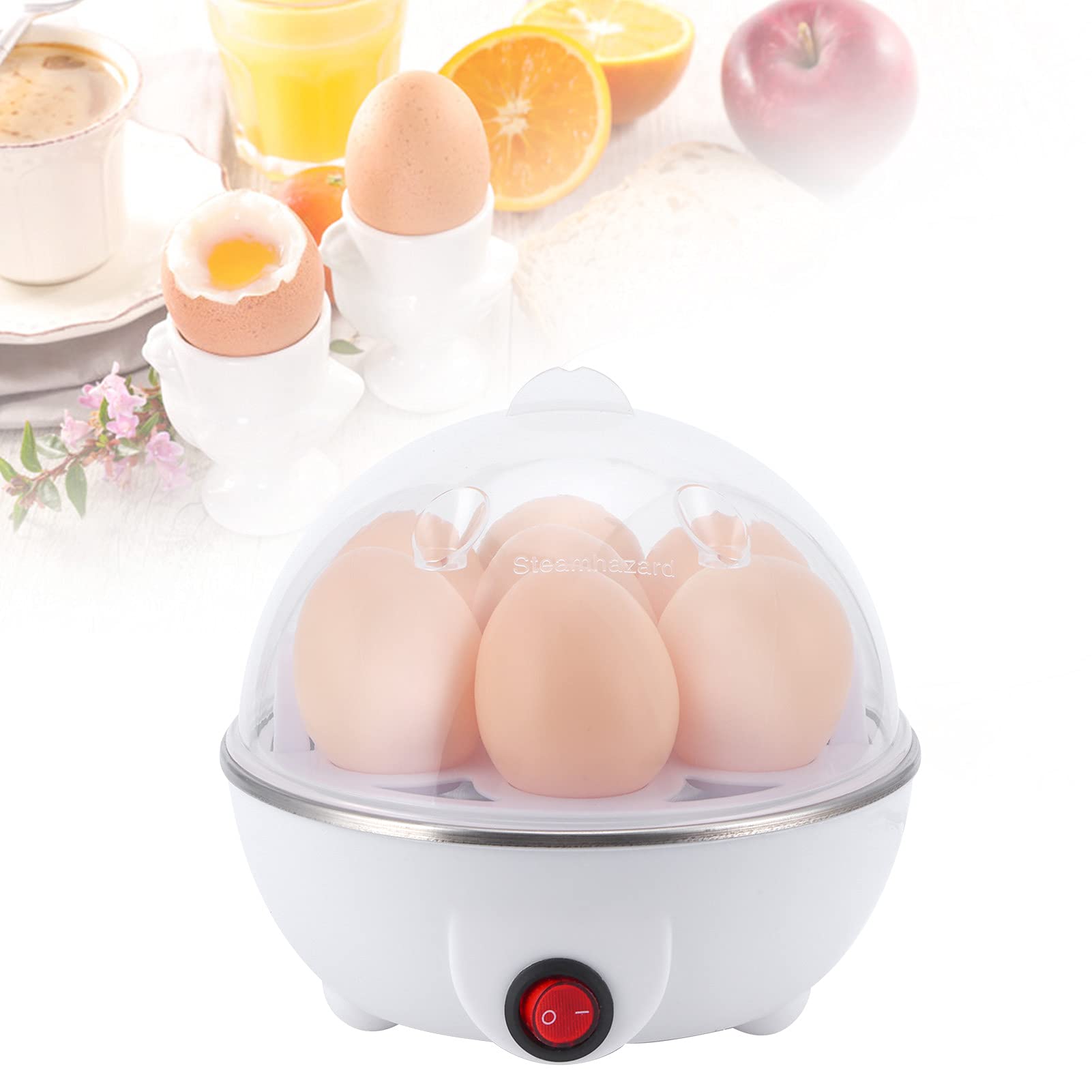 Egg Cooker, Egg Boiler Maker, Boiled Egg Cooker, Egg Steamer, Electric Eggs Boiler Multifunctional Mini Eggs Cooker Steamer Poacher for Kitchen Use (US)