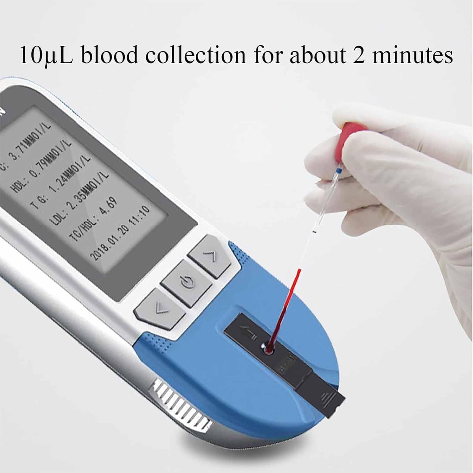 Moniteur De Lipides Multifonction, Testeur De Lipides Sanguins Avec 25 Bandelettes De Test Et 500 Jeux De Valeurs De Mémoire, Résultats Rapides En 2 Minutes Et Facile À Utiliser, Professionnalisme
