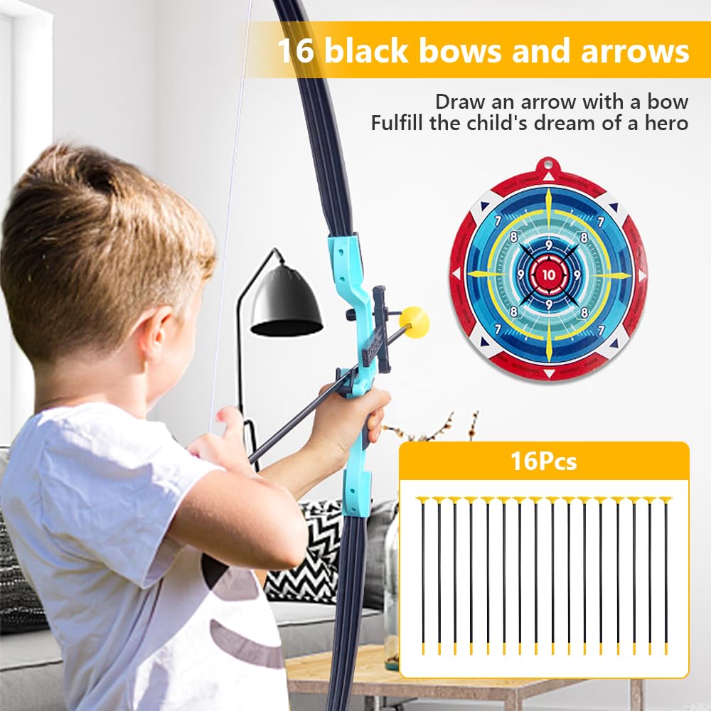 12 Frecce A Ventosa Per Bambini - Giocattolo Sicuro Per Tiro Con L'Arco - PVC, Blu - Foto 11