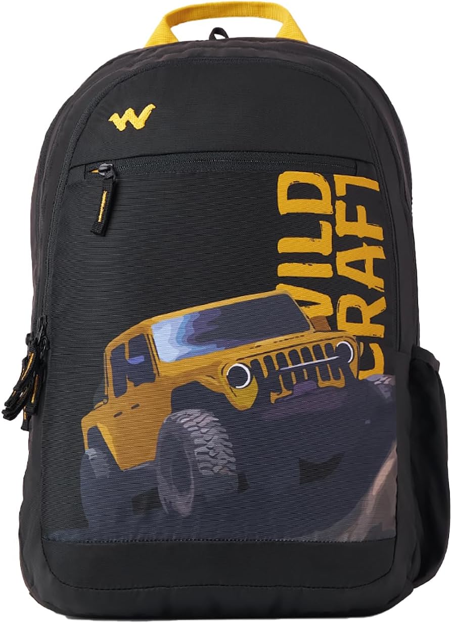 Wildcraft 4x4 Off Road 45 L Professional Laptop Backpack for Men & Women Fits 15.6 inch Laptop Padded Shoulder Straps, ulti Compartments, Anti-Theft Zippers Business Travel Bag M Black