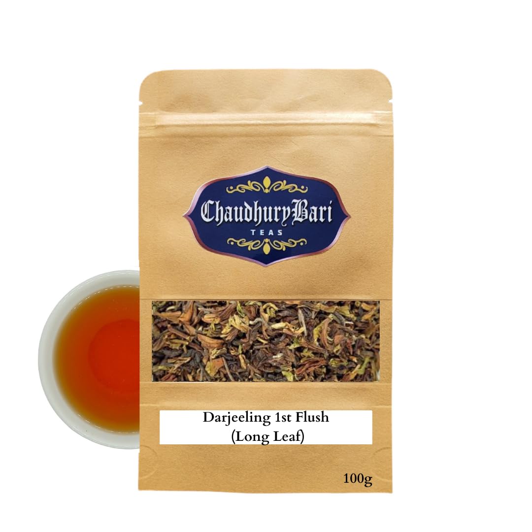 Darjeeling First Flush (Long Leaf) Tea | 100g | Pack Of 01 | Direct From Garden to Your Doorstep By ChaudhuryBari TEAS