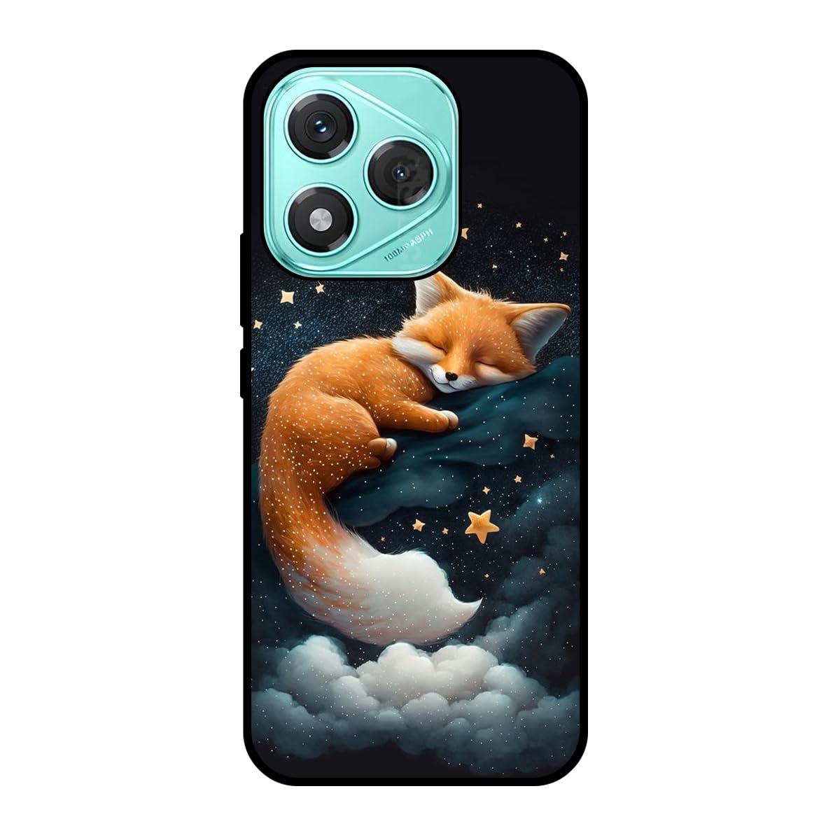 KARTXITAI Cover Compatibile con Honor 400 Lite Custodia,Protettiva per Tutto il Corpo Morbida al Tatto,Slim in Silicone TPU con Assorbimento degli Urti e Anti-Graffio - Volpe Stelle Nuvole