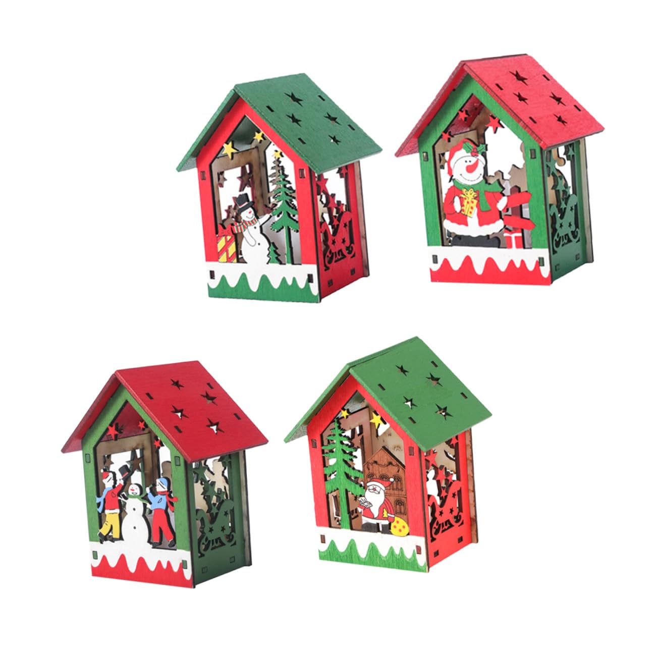 Colgantes de Casa de Madera para Navidad TOGEVAL Luces LED Seguras contra Adornos Frágiles