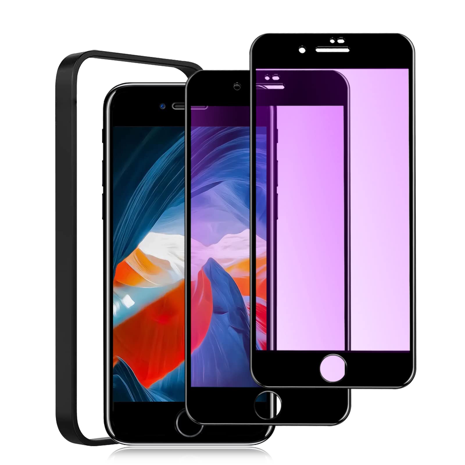 Amazon | iPhone SE2 ガラスフィルム ブルーライトカット 【2枚セット 