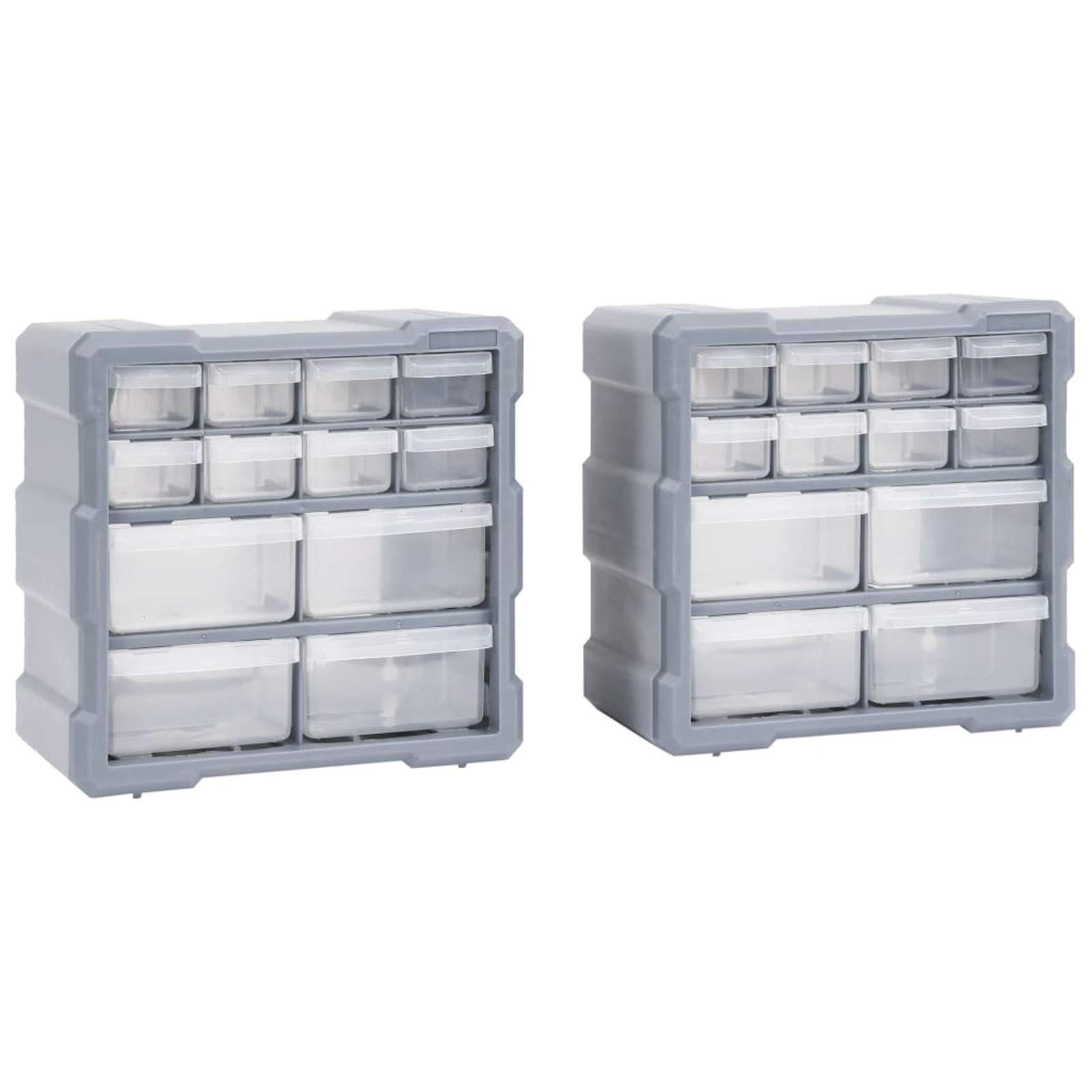 Organizer per Cassetti con 24 Scomparti, Contenitori Multiuso per Attrezzi e Piccoli Oggetti, Dimensioni 26,5 x 16 x 26 cm, in Polipropilene PP, per Artigiani, Fai-da-Te e Ufficio