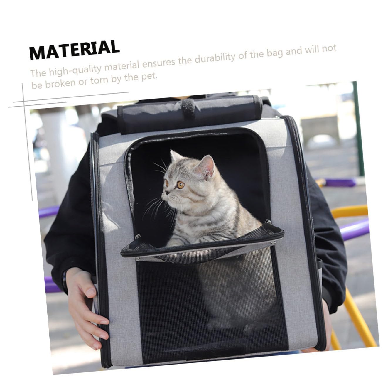 WOONEKY Zaino per Gatti Traspirante e Confortevole Trasportino Pet Carrier Portatile con Ampio Spazio per Camminata Viaggio e Attività all Aperto