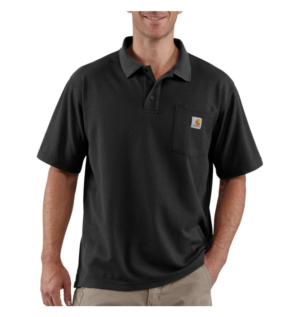 Image secondaire de Polo de travail avec poche pour hommes Carhartt K570 - Coupe originale, S, Noir , 1