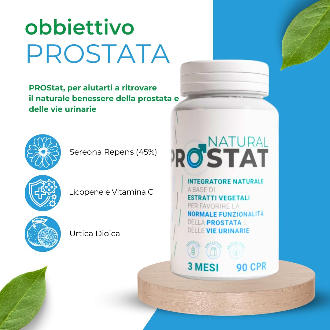 PROSTAT - SERENOA REPENS 180 cpr Integratore Naturale Prostata con Serenoa e LICOPENE Alto Dosaggio - 400MG | (6 Mesi) | Integratore Prostata con Saw Palmetto, Licopene (estratto Pomodoro) Ortica