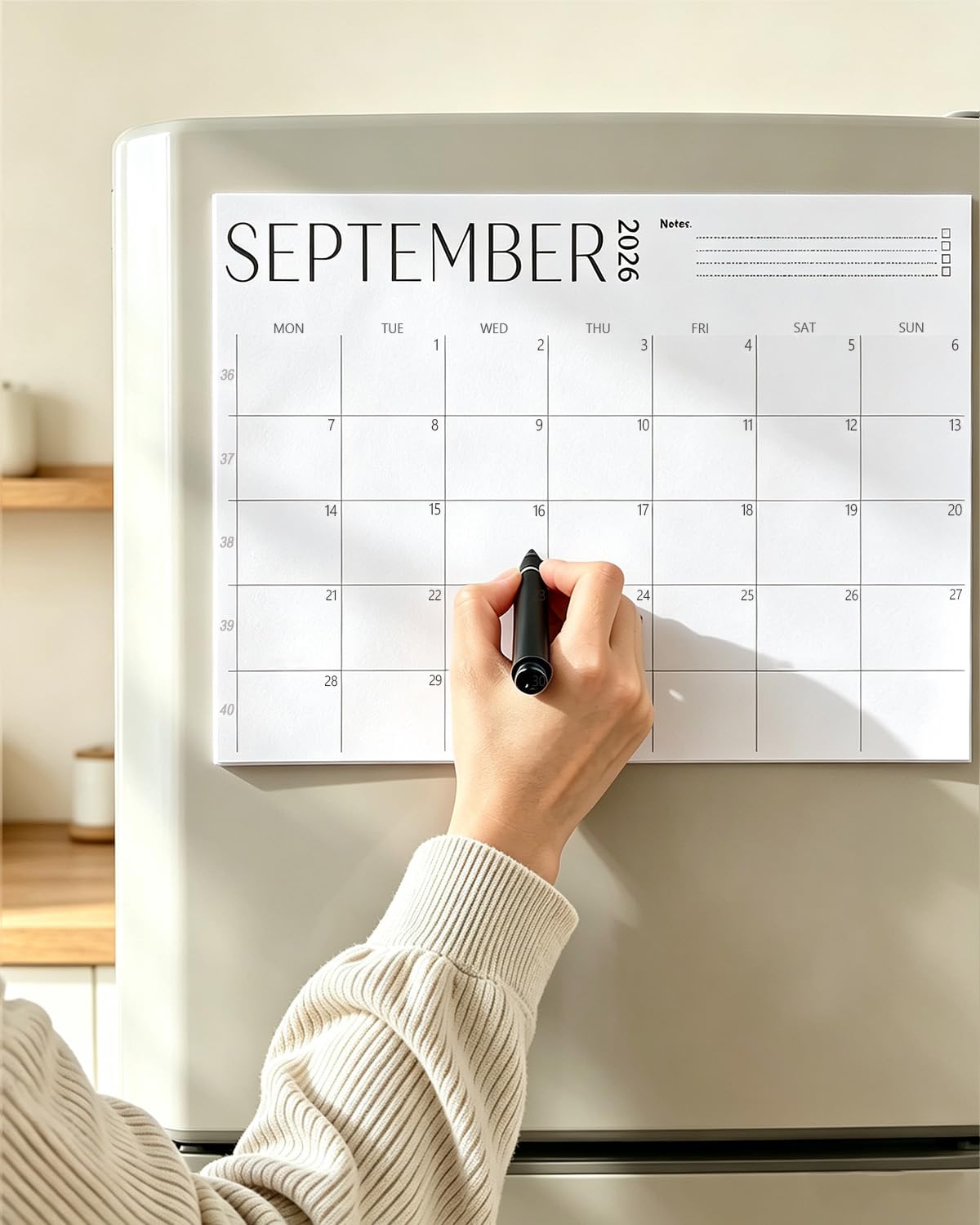 Qupuce Magnetic Calendar for Fridge 2026 2027 A4 - July 2026 to dec. 2027