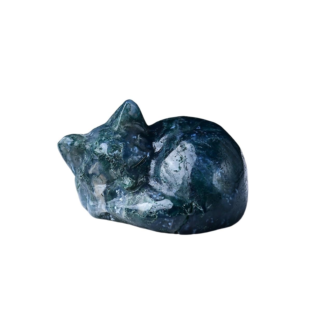 HUFFA Natural Crystal Carved Cat Figurine - Unique Decorative Gemstone Cat Sculpture for Home and Office Décor