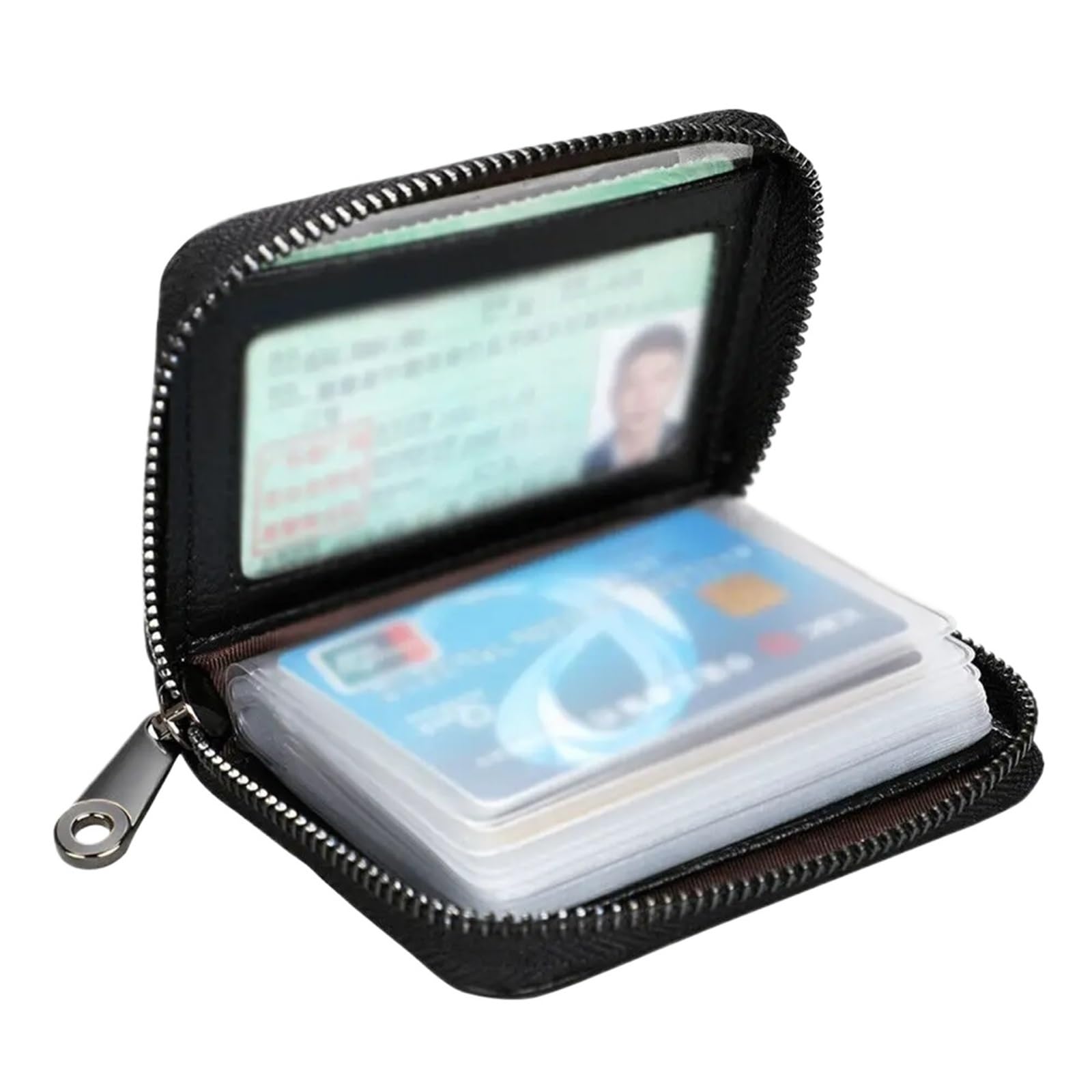 Vaeltor Men's Black 3Pcs Wallet Bank Card/Id /Credit Card Holder 11/22Bits Card Protects Case Coin Purse(Black)