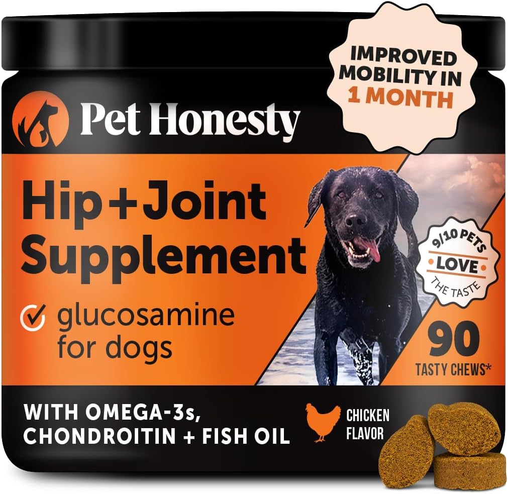 Hip & Joint Well being – Glucosamine for Canine Gentle Chews, Joint Complement for Canine with Glucosamine Chondroitin, MSM, Turmeric, Anti Inflammatory, Assist + Mobility (Rooster 90ct)