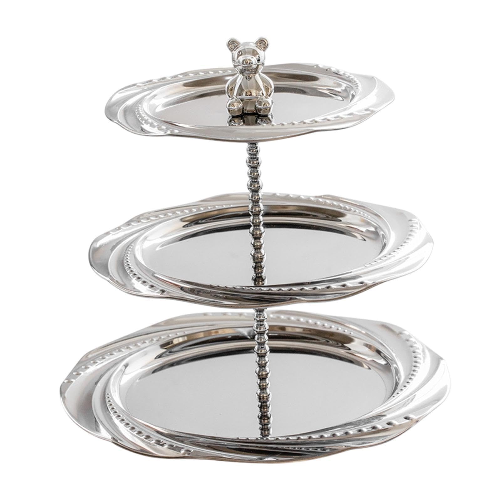 Bandeja para Servir Postres con Soporte para Cupcakes en Y Pequeña Figura de Oso, Moderna Bandeja para Servir, Expositor de Joyas para año, 20 Cm 24 Cm 28 Cm