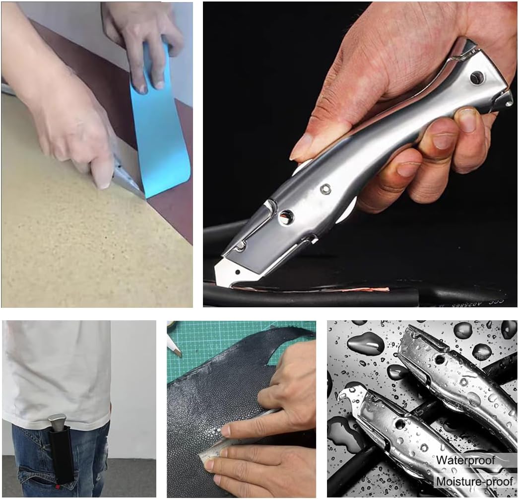 Dolphin Shaped Stainless Steel Knife Dolphin PVC Zinc-aluminum Alloy Handle Roll Floor Cutter Knife Wallpaper Carpet Cutting Tool with 10pcs Blade (8)