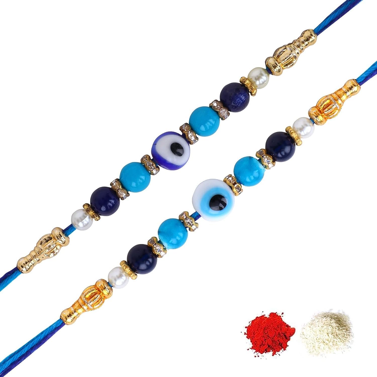 NITYAM ENTERPRISES Nemi Enterprises Evil Eye Rakhi For Brother And Bhabhi | Celebrate the Bonding of Sibling Love with Our Raksha Bandhan | Rakhi for Kids | Rakhi Bracelet With Roli Chawal(NE 128) (B0CCS5NKKK) Amazon Price History, Amazon Price Tracker