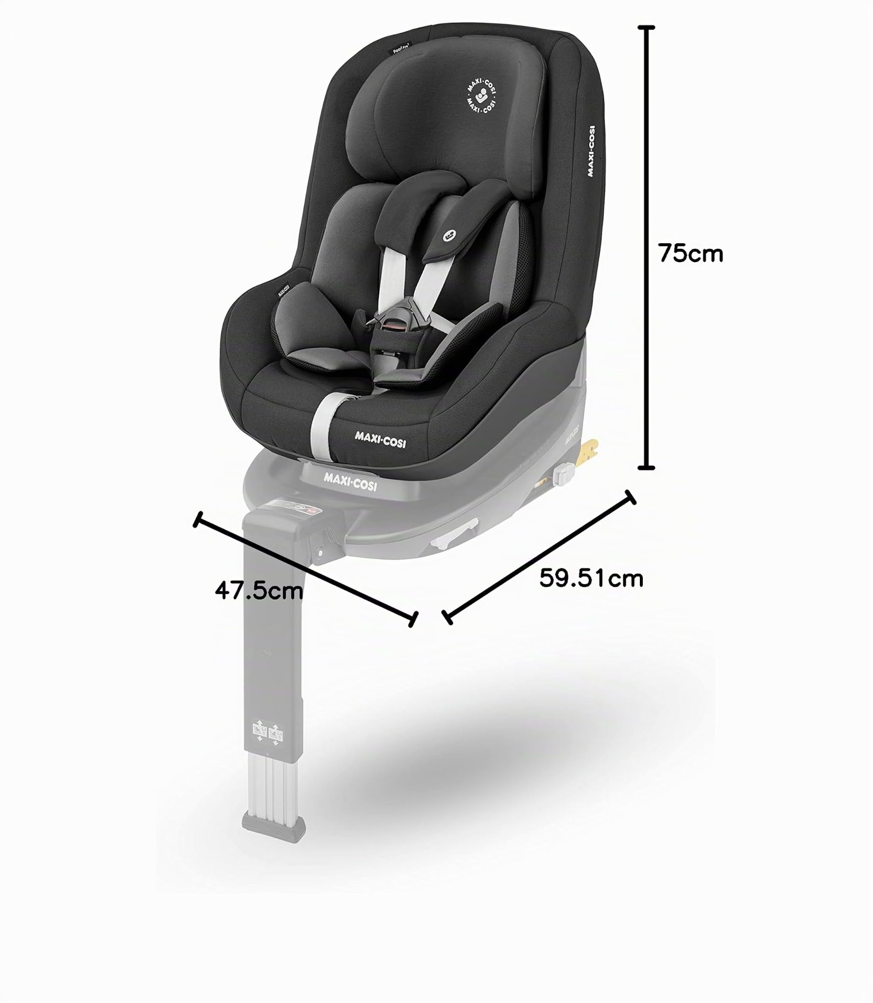 Maxi-Cosi Pearl Pro² i-Size, Siège Auto Groupe 1, ISOFIX, Installation Dos Route et Face Route, de 6 mois à 4 ans (67-105 cm), Authentic Black