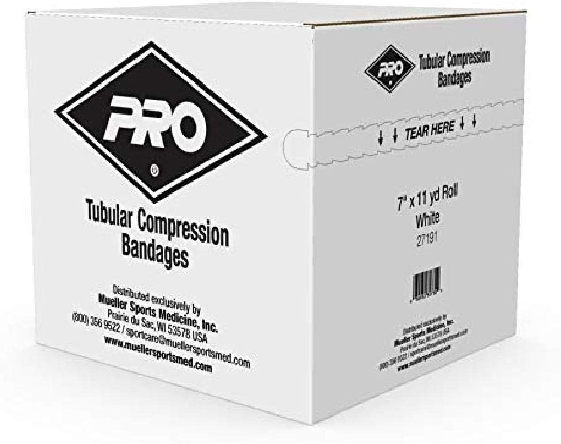 MUELLER Sports Medicine Tubular Knit Compression Bandage, Compression Sleeve Support for Men and Women, Cut-to-Fit, Machine Washable, White, 7-Inches Wide