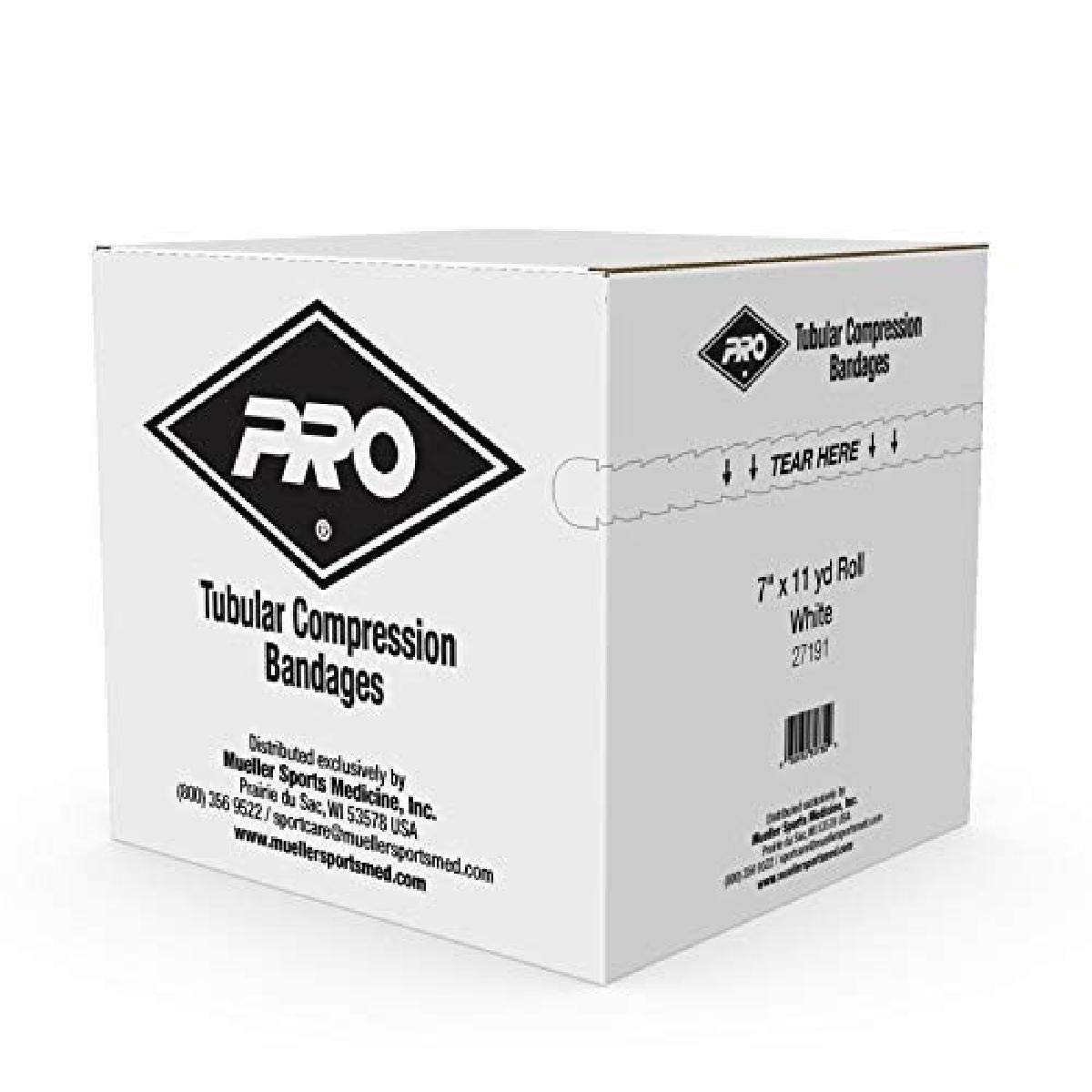 MUELLER Sports Medicine Tubular Knit Compression Bandage, Compression Sleeve Support for Men and Women, Cut-to-Fit, Machine Washable, White, 7-Inches Wide