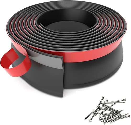 Sello de goma universal de 10 pies para puerta de garaje inferior y lateral, repuesto para puerta de garaje resistente a la intemperie con clavos