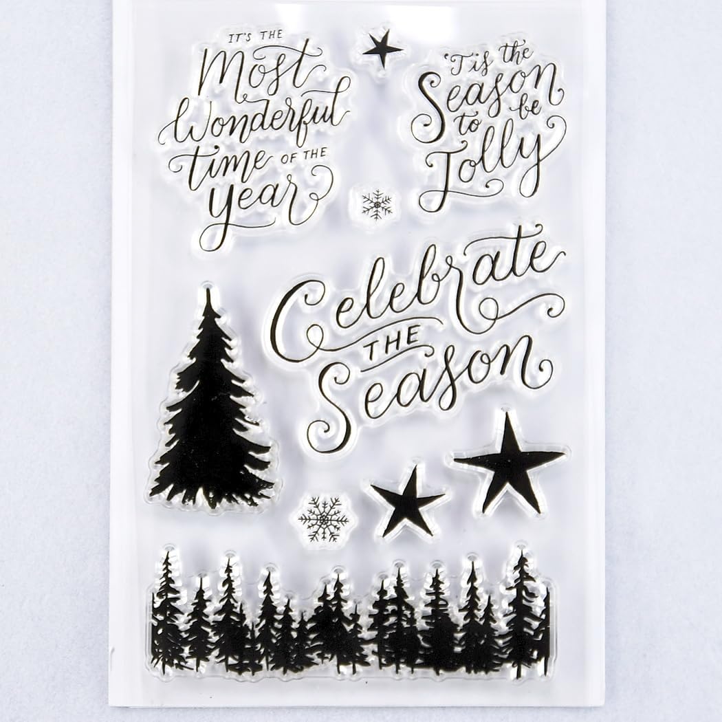 KWELLAM Stencil Per Carte Natalizie Con Slitta E Fiocchi Di Neve - Plastica Trasparente Per Scrapbooking - Foto 9