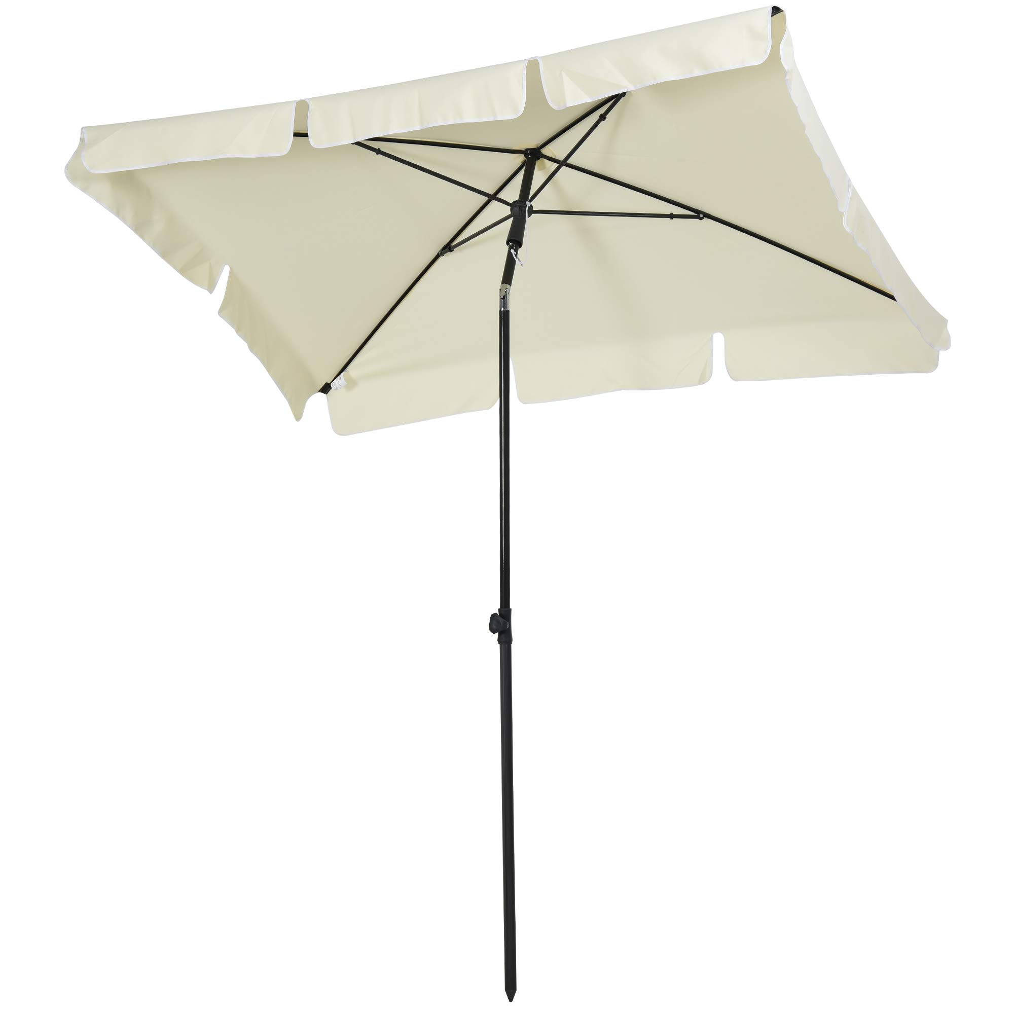 Outsunny 7x4ft Rectangle Aluminum Tilt Patio Umbrella Garden Parasol Uv Protection Canopy Beige Amazon Ca Patio Lawn Garden