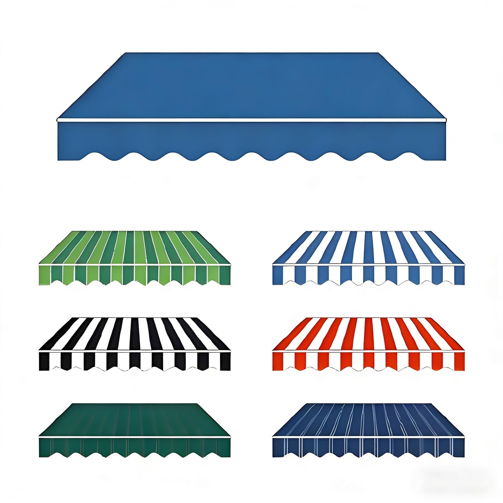 Pbwerigl Blau Awning Retractable Canopy, Patio Awning Replacement Fabric Resistant Water Repellent(,20X13ft/600X400cm)
