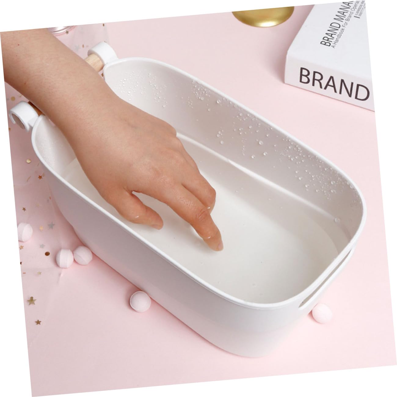 Ciotola per Ammollo Manicure in Pp Stile Giapponese Bianco, Strumento per Nail Art Professionale e Casa, Materiale Non Rovinante e Delicato sulla Pelle
