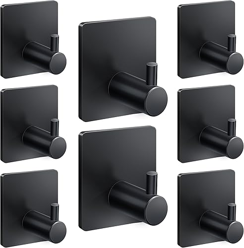 Ganchos adhesivos para toallas de baño, ganchos adhesivos resistentes para toallas, paquete de 8, soportes para toallas para colgar, baño, cocina,