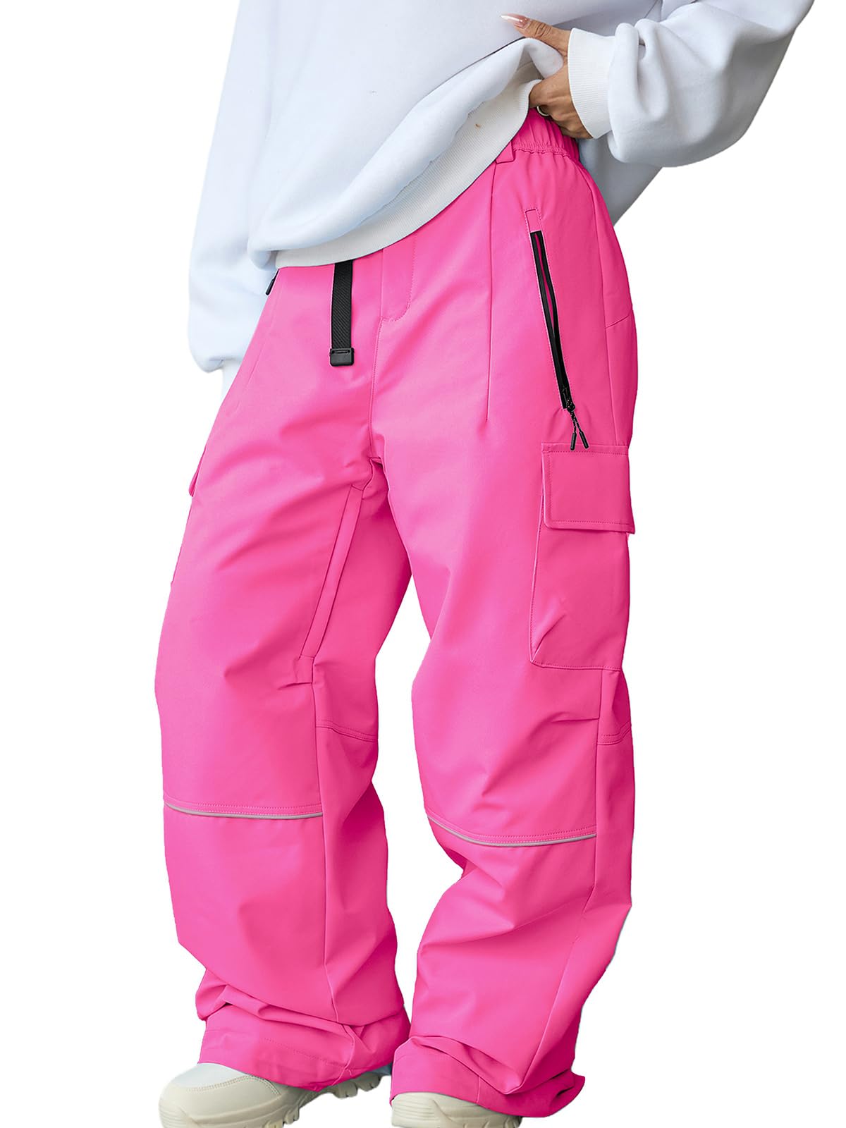 HOTIAN Pantaloni da sci da donna, impermeabili, antivento, foderati, in softshell, rimovibili, da snowboard, da sci, per attività all'aria aperta