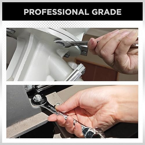 Miniatura 7 de SWANLAKE - Juego de llaves de extremo abierto superfinas de 10 piezas, acero CR-V, métrico, 0.217 x 0.276 in a 0.945 x 1.063 in