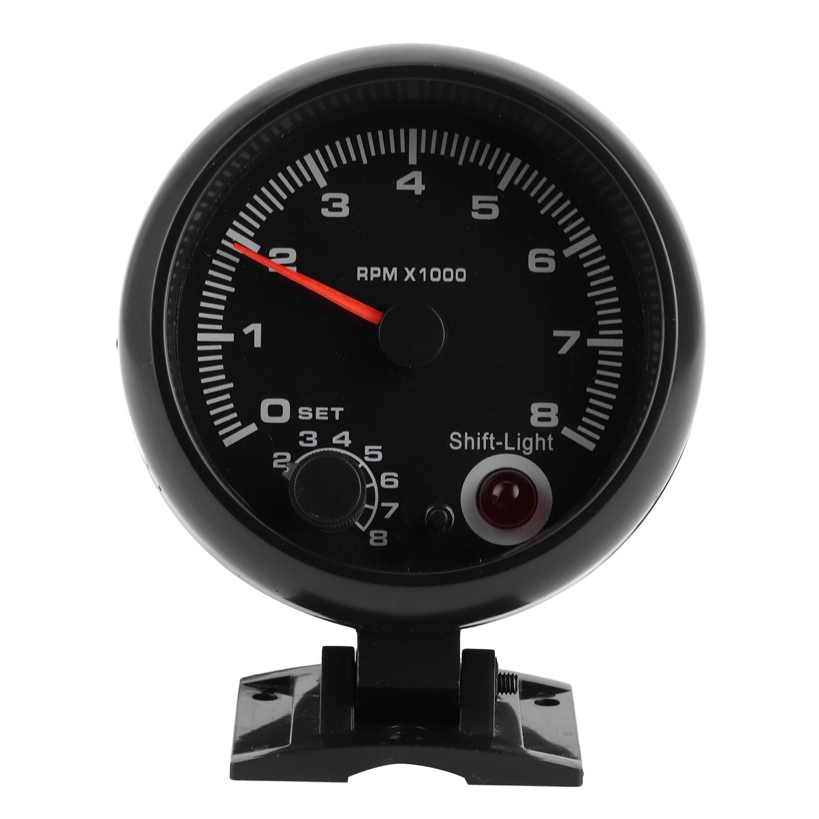 Tacómetro de 0-8000 RPM con luz de cambio roja, tacómetro negro de 3,75