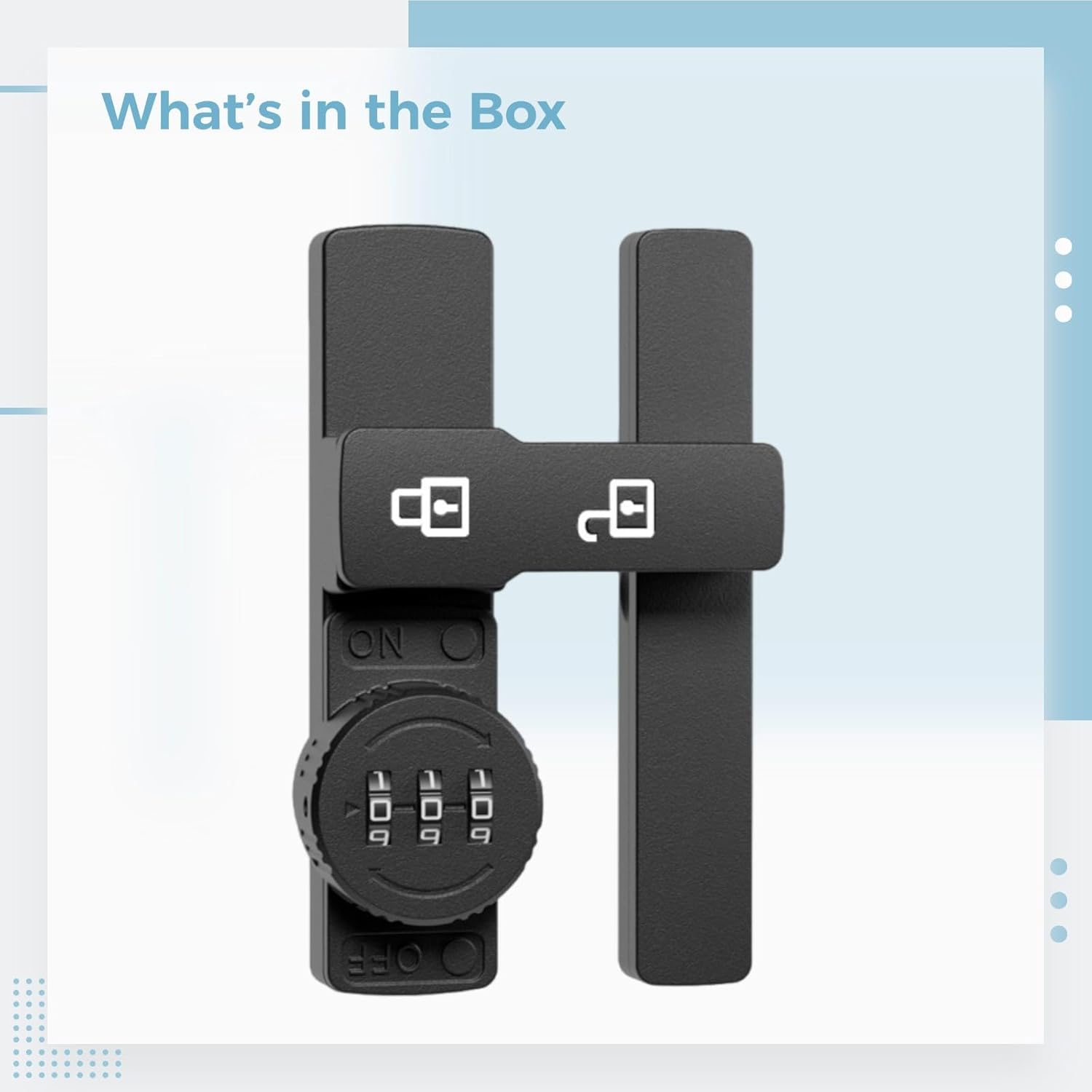 Keyless Sliding Barn Door Lock, Zinc Alloy Anti-Theft Latch, Simple Code Lock, Black