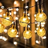 🔮 【Ampliamente utilizado】 Decora tu patio, jardín o pérgola con un cálido resplandor ámbar, las luces de balcón al aire libre son una decoración perfecta para patio, pérgola, bistró, patio, patio, camping, barbacoa, carpa, sombrilla, patio, jardín, cita, cena ... Ideal para Navidad, Año Nuevo, Bodas, Fiestas, Cumpleaños, San Valentín y otras celebraciones.